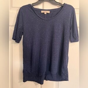 Ann Taylor Loft Blue speckled top - Size Medium Petite